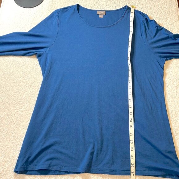 J. Jill blue three quarter sleeve stretch top - Picture 8 of 8